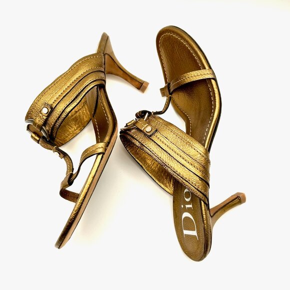 Christian Dior Sandals in Metallic Leather - Picture 5 of 12